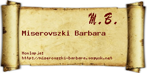 Miserovszki Barbara névjegykártya